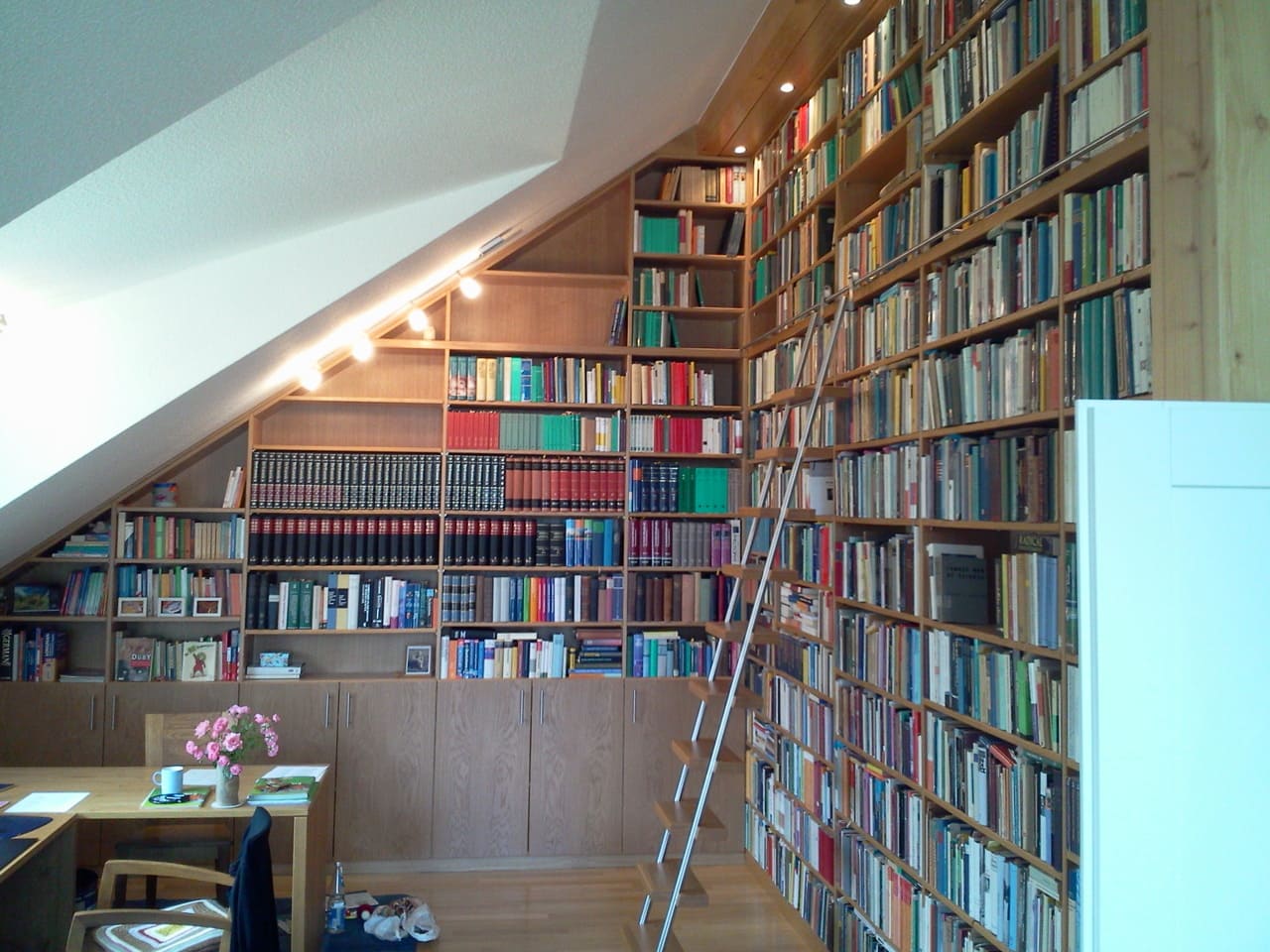 Bibliotheksleiter für große Höhen – Tischler Herten